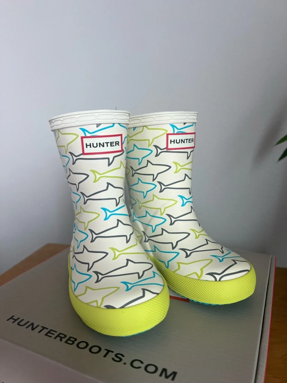 Hunter First Classic Toddler Boots Shark Design UK 5 US 6